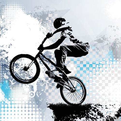 Origin Murals BMX Biking Mural Medium Blue (300cm x 240cm)