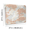 Ronald Redding Tea Garden Sprig & Heron Coral Wallpaper
