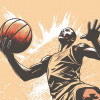 Origin Murals Graphic Basketball Player Mural