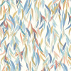 Origin Murals Willow Leaves Mural Denim Blue and Apricot