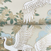 Ronald Redding Tea Garden Sprig & Heron Coral Wallpaper