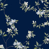 Ronald Redding Tea Garden April Blossom Navy Wallpaper