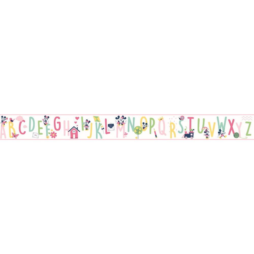 Disney Vol 4. ABC Border Wallpaper Pink