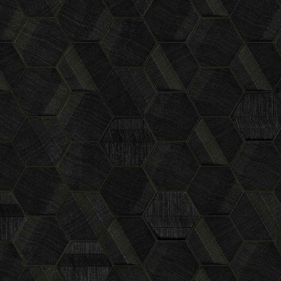 Murcielago Hexagon Feature Wallpaper Black